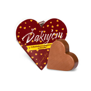 Chocolate Patrik Čokoládové srdce bordové horké - Ďakujem