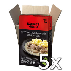 Expres menu Bravčové na šampiňónoch s cestovinou 1 porcia 500g | 5ks v kartóne