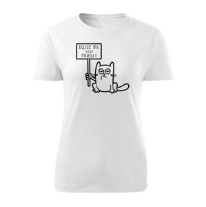 Tričko Dajce mi šicke pokoj mačka dámske klasik biele-XL